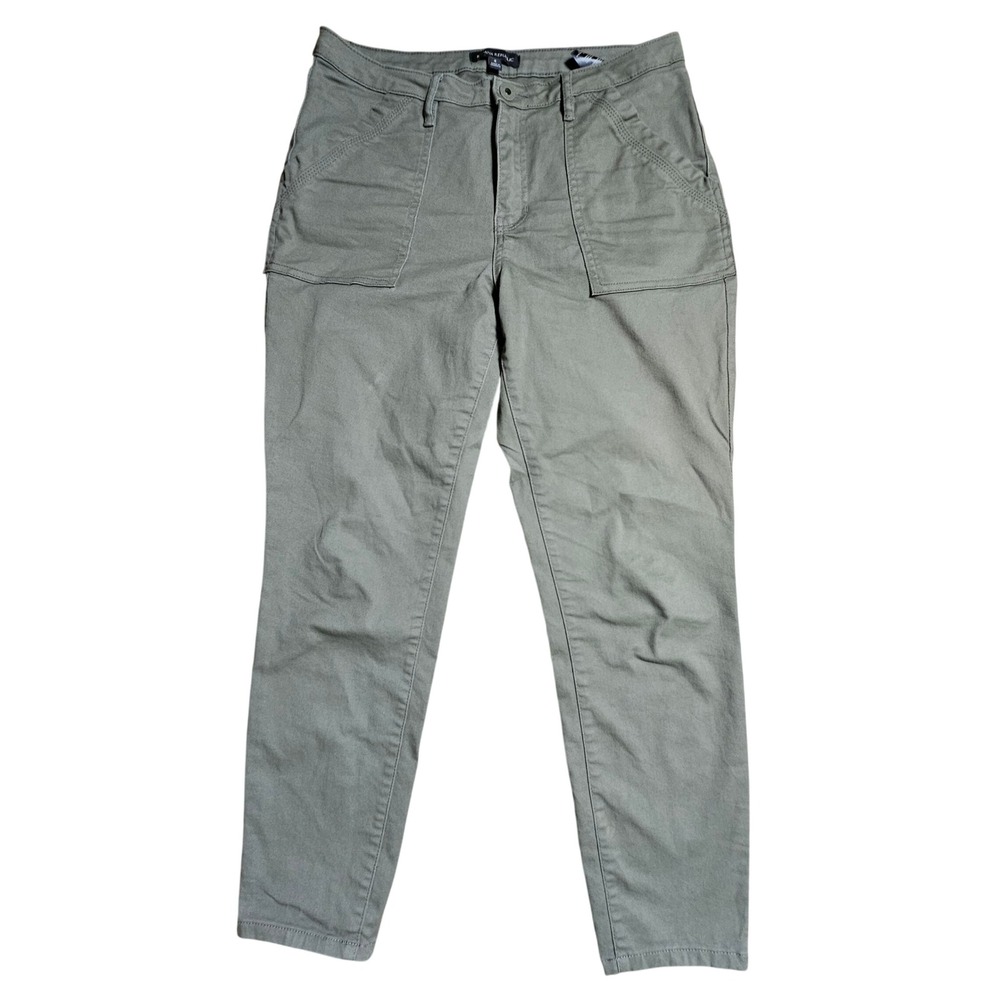 Banana Republic Womens Utility Cargo‎ Chino Pants 8 Tapered Olive Cotton Blend